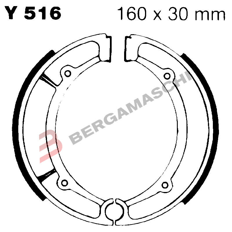 GANASCE FRENO PER MOTO YAMAHA MAJESTY 250 XS250 SX400 EBC Y516 MESCOLA ORGANICA