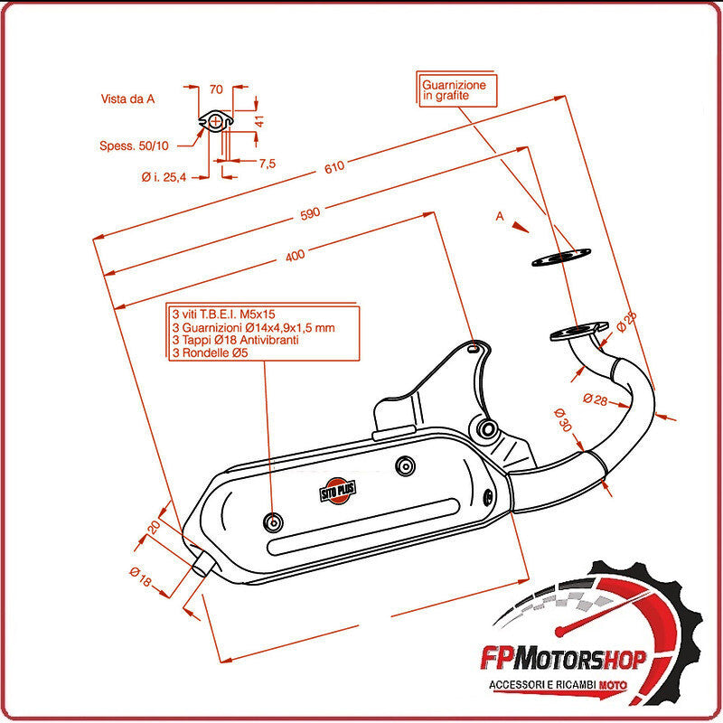 MARMITTA SILENZIATORE TERMINALE DI SCARICO SITO PER SCARABEO 50 DD 99-01 0575