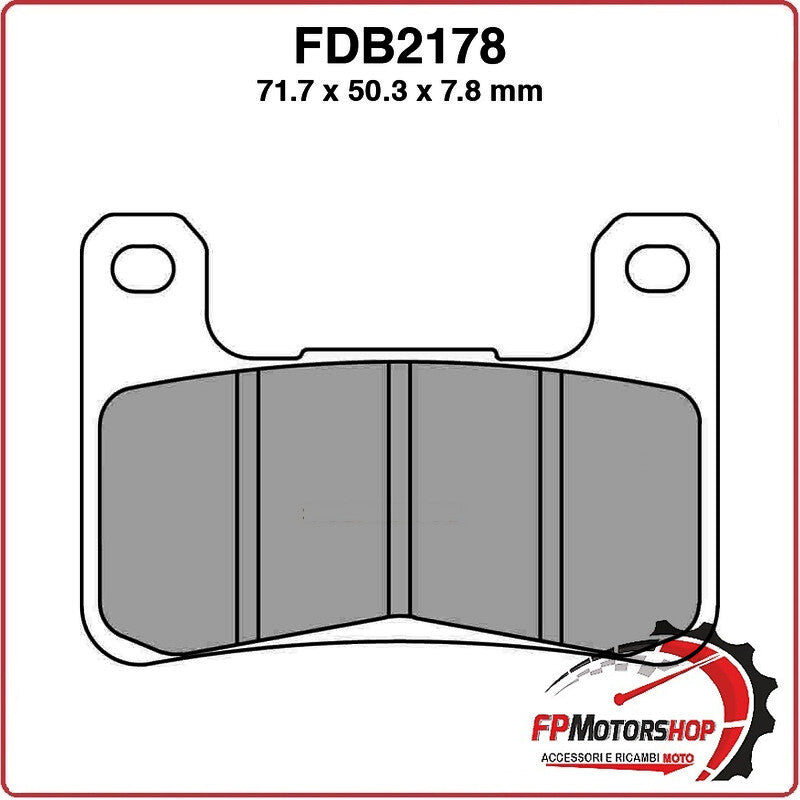 PASTIGLIE FRENO PER MOTO FDB2178ST KAWASAKI ZX-10R NINJA 08>15 SUZUKI GSX-R 600
