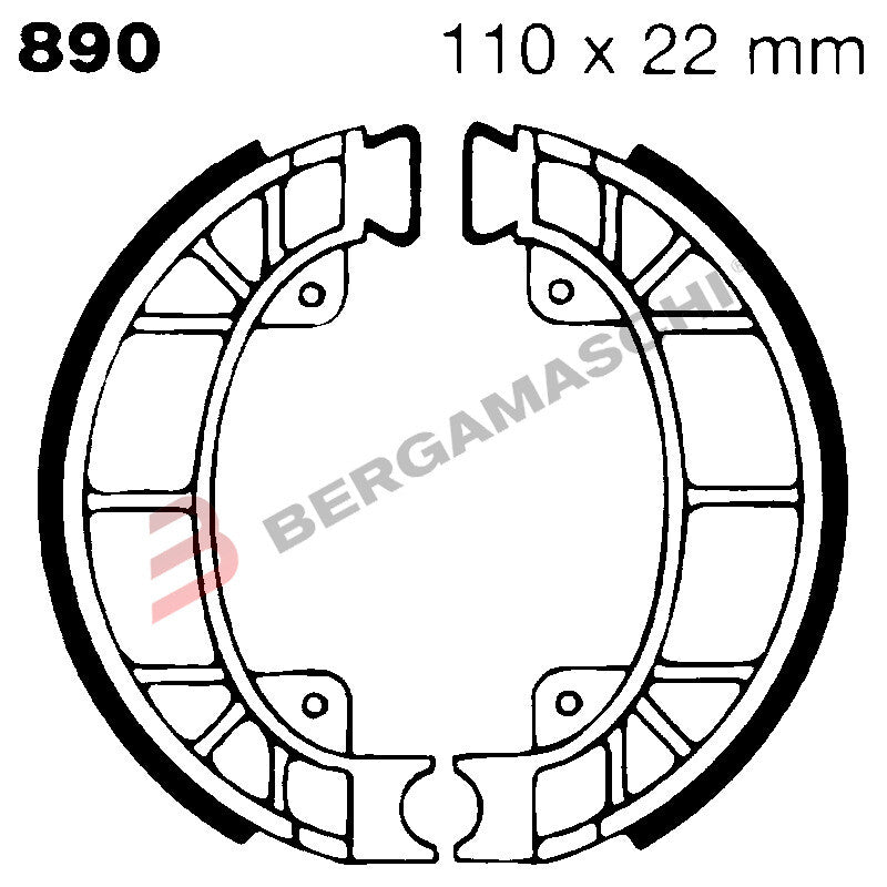 GANASCE FRENO PER MOTO SCATTO>ZUM EBC 890 MESCOLA ORGANICA