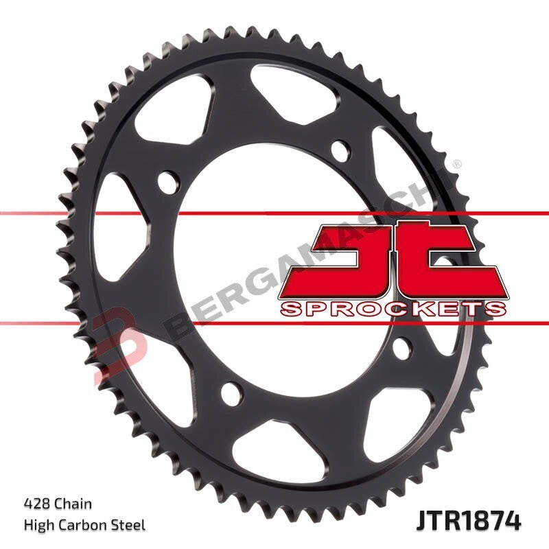 CORONA PER TRASMISSIONE MOTO JT 1874 Z56 JTR1874.56 56 DENTI ACCIAIO PASSO 428