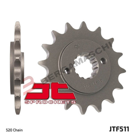 PIGNONE TRASMISSIONE PER MOTO JT 511 Z14 JTF511.14 14 DENTI ACCIAIO PASSO 520