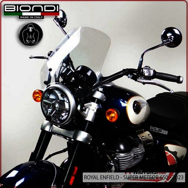 CUPOLINO PARABREZZA MOTO PER ROYAL ENFIELD METEOR 350 2021> TOURING TRASPARENTE