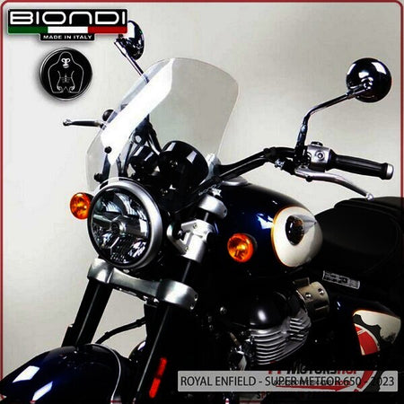 CUPOLINO PARABREZZA MOTO PER ROYAL ENFIELD METEOR 350 2021> TOURING TRASPARENTE