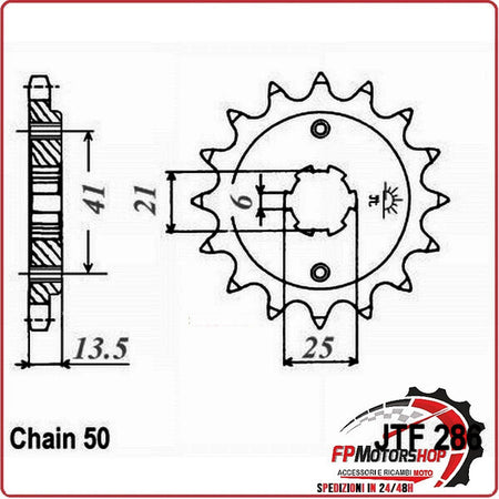 PIGNONE TRASMISSIONE PER MOTO JT 286 Z15 JTF286.15 15 DENTI ACCIAIO
