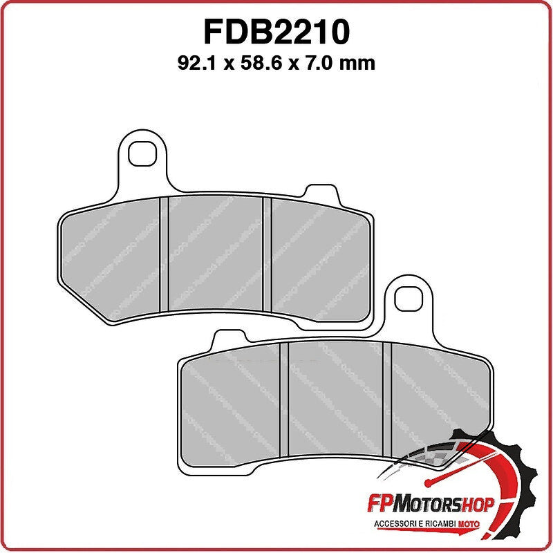 PASTIGLIE FRENI PER MOTO FDB2210P HARLEY DAVIDSON FLHX STREET GLIDE 1584 08>11