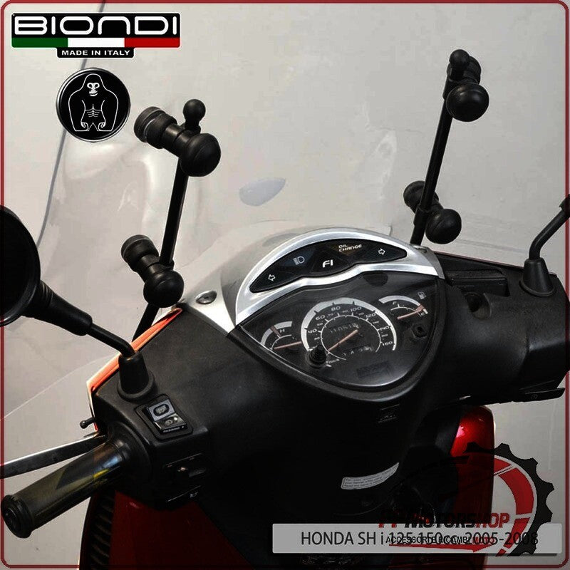 KIT ATTACCHI PARABREZZA SCOOTER PER HONDA SH 125/150 BIONDI 8500694 05>08