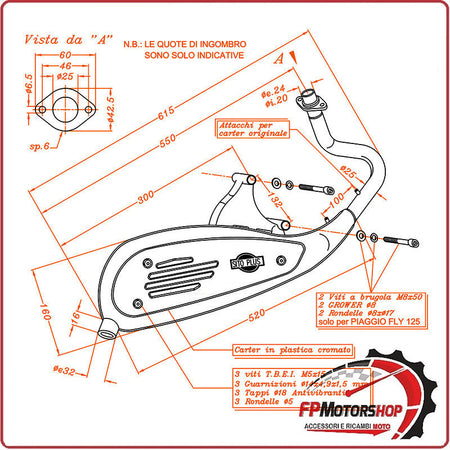 MARMITTA SILENZIATORE TERMINALE DI SCARICO SITO PER PIAGGIO LIBERTY 125/150/200