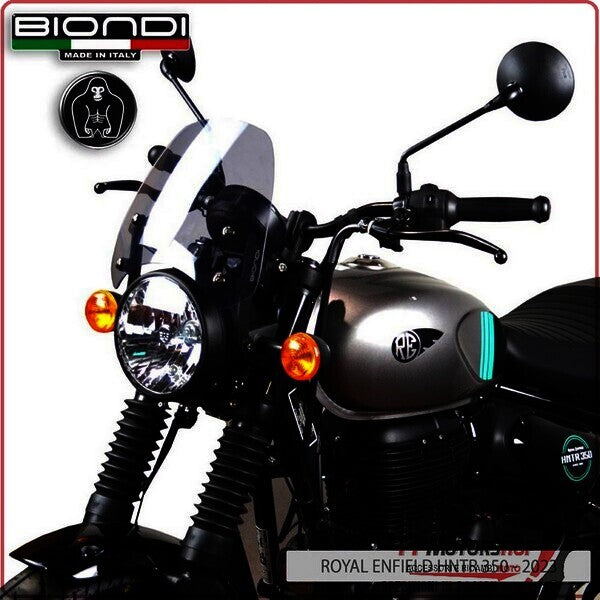 CUPOLINO PARABREZZA MOTO PER ROYAL ENFIELD HNTR 350 2023> FUME' CHIARO BIONDI