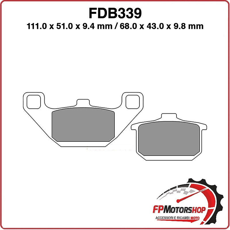 PASTIGLIE FRENI PER MOTO FDB339P KAWASAKI EL ELIMINATOR 250 91>94 VN VULCAN 750