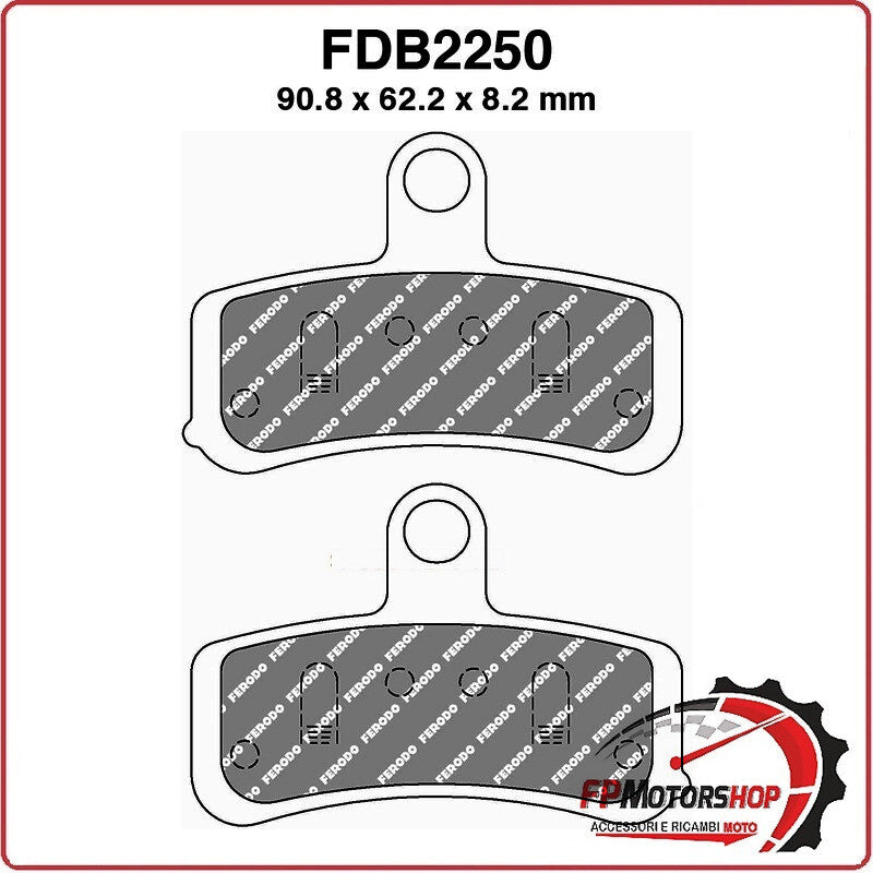 PASTIGLIE FRENO PER MOTO FDB2250ST HARLEY DAVIDSON FXDB STREET BOB 1584 08>13