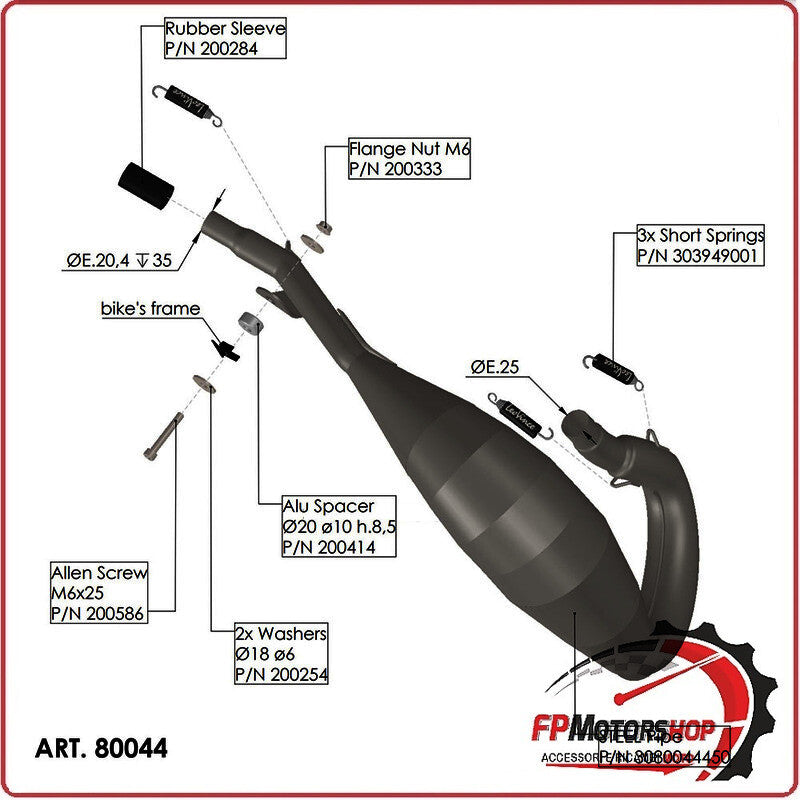 KIT COLLETTORI SCARICO X-FIGHT PER SHERCO SE/SM-R/RS 50 21- LEOVINCE 80044