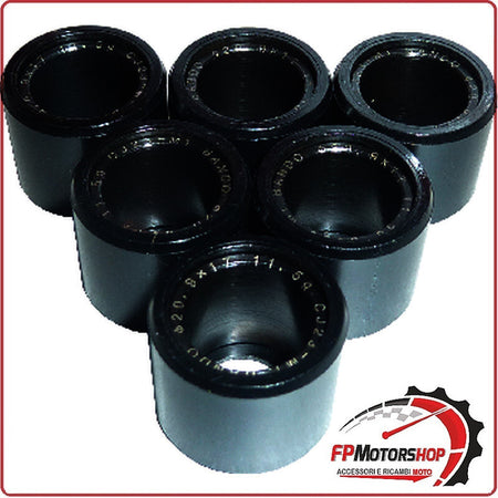 KIT 6 RULLI MASSETTE SCOOTER PER 20,9X17 11,5G BEVERLY/RST/VESPA VARIATORE