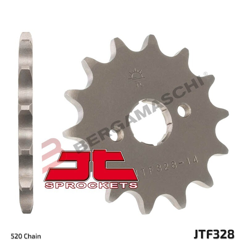 PIGNONE TRASMISSIONE PER MOTO JT 328 Z14 JTF328.14 14 DENTI ACCIAIO PASSO 520