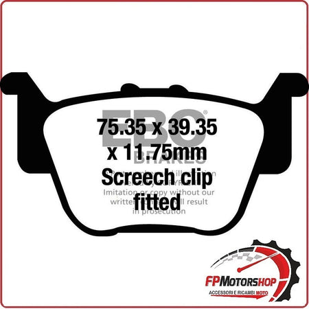 PASTIGLIE PASTICCHE FRENO PER MOTO FA714R EBC HONDA SXS 500/700 M2 PIONEER 16>18