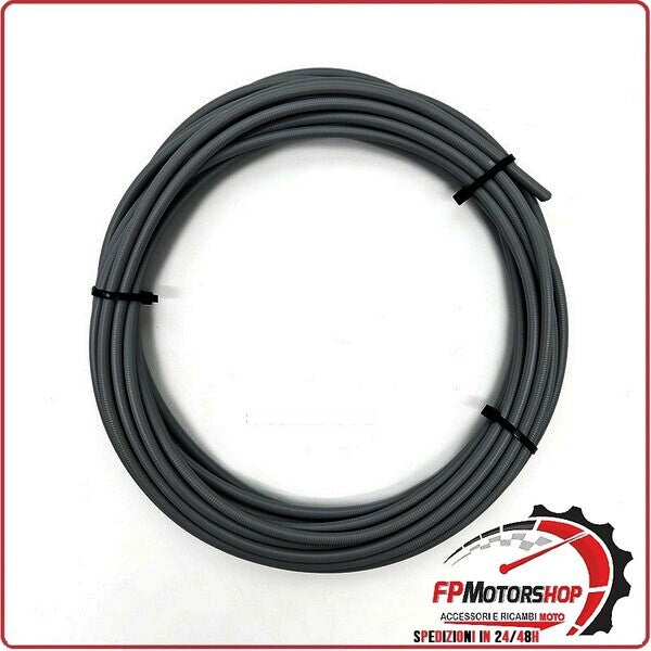 GUAINA PER CAVO FRENO CAMBIO FRIZIONE MOTO SCOOTER 6mm GRIGIA 10MT UNIVERSALE