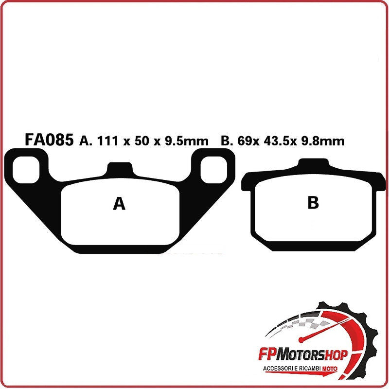 PASTIGLIE PASTICCHE FRENI PER MOTO KAWASAKI GPZ 250/1100 VN1500 FA085 ORGANICA