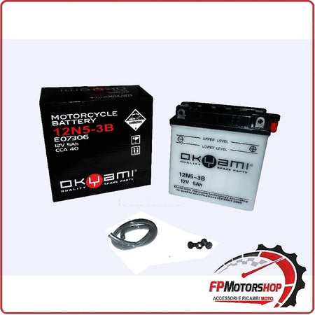 BATTERIA PER MOTO OKYAMI 12N5-3B 12V 5AH 120X61X128MM CCA39