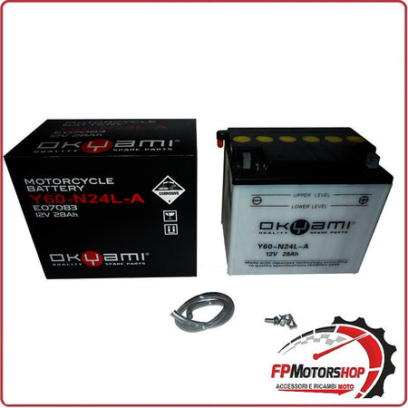 BATTERIA PER MOTO OKYAMI O60-N24L-A Y60-N24L-A 12V 28AH 183X124X170MM
