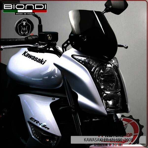 CUPOLINO PARABREZZA MOTO PER KAWASAKI ER 6N FUME DARK BIONDI 650 2009>2011