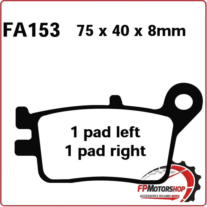 PASTIGLIE PASTICCHE FRENI PER MOTO HONDA CRM 250 POSTERIORE EBC FA153 ORGANICA