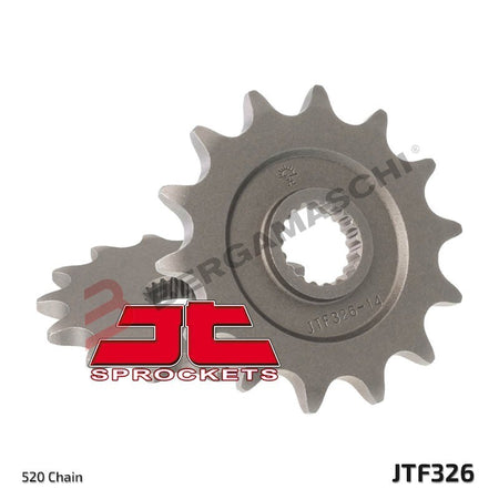 PIGNONE TRASMISSIONE PER MOTO JT 326 Z12 JTF326.12 12 DENTI ACCIAIO PASSO 520