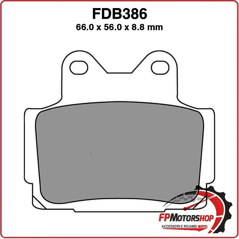 PASTIGLIE FRENI PER MOTO FDB386P YAMAHA TZR 125/250 85>92 TDR 250 88>92 RD 500