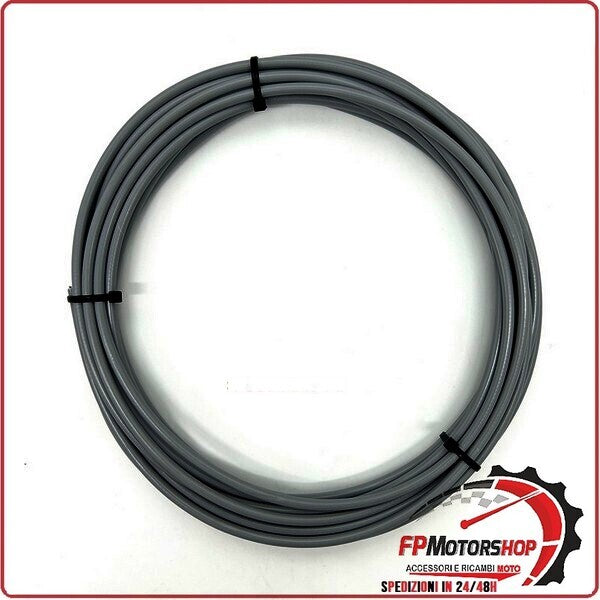 GUAINA PER CAVO FRENO CAMBIO FRIZIONE MOTO SCOOTER TRAFILATA 6mm GRIGIA 10MT