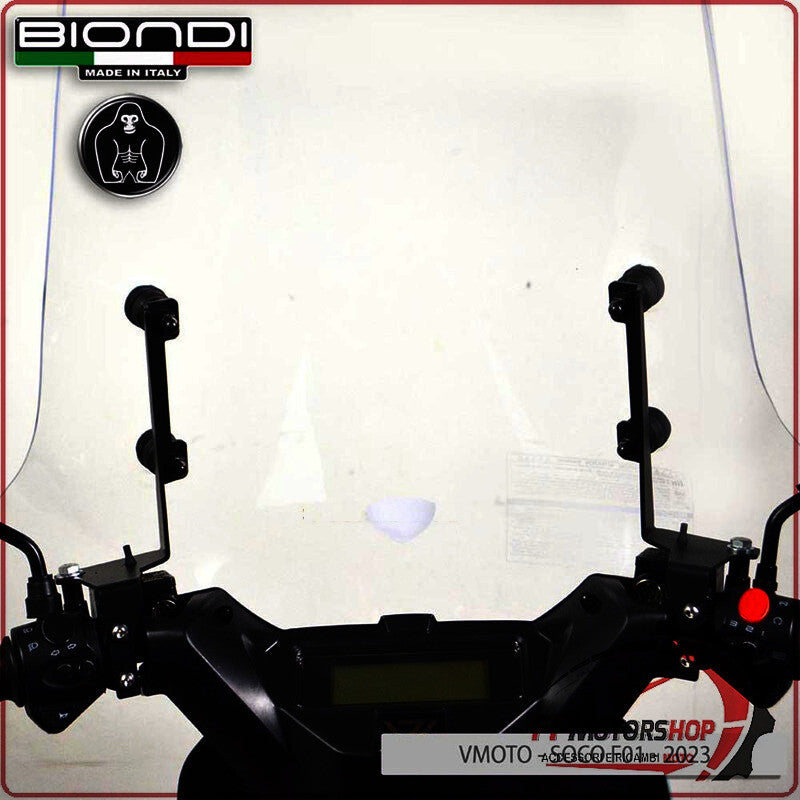 KIT ATTACCHI PARABREZZA SCOOTER PER SUPER SOCO F01 23> BIONDI 8500474