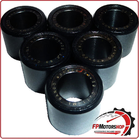 KIT 6 RULLI MASSETTE SCOOTER PER 25X22 28,5G BEVERLY 500 02>04 X9 EVO VARIATORE