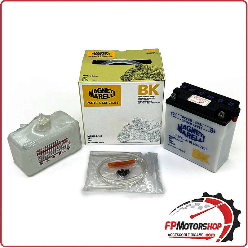 BATTERIA PER MOTO MARELLI MOB5L-B-SM YB5L-B 12V 5Ah CAGIVA MALAGUTI PIAGGIO 