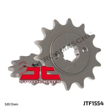PIGNONE TRASMISSIONE PER MOTO JT 1554 Z14 JTF1554.14 14 DENTI ACCIAIO PASSO 520