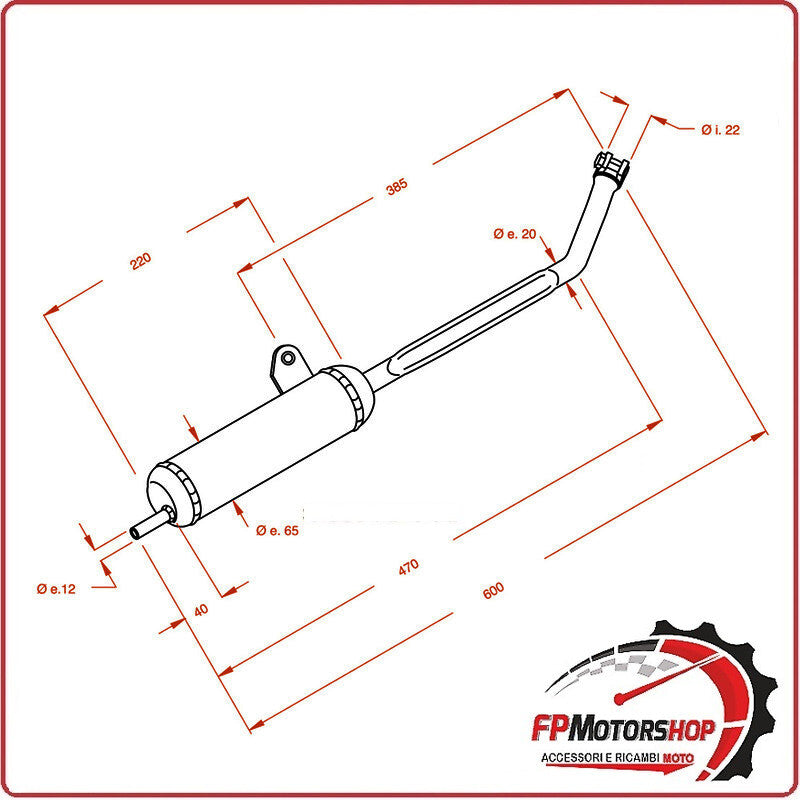 MARMITTA SILENZIATORE TERMINALE DI SCARICO SITO PER MOTORINO PIAGGIO CIAO 0218