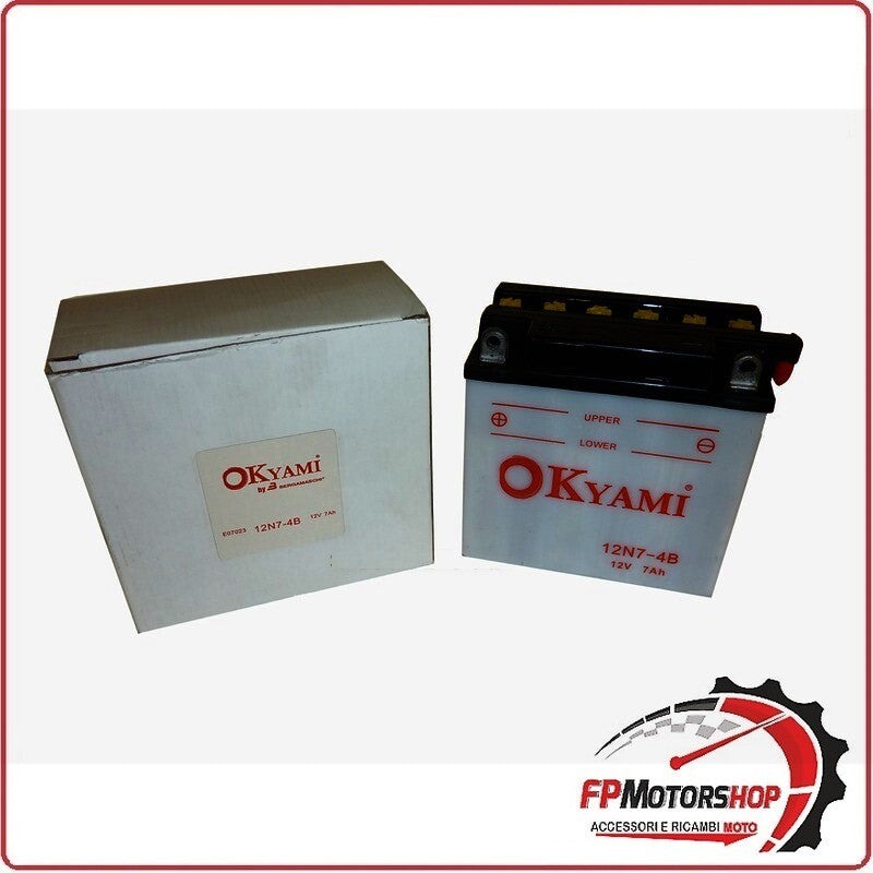 BATTERIA PER MOTO OKYAMI 12N7-4B 12V 7AH 137X76X135MM CCA80 ASPES