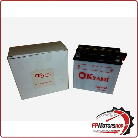 BATTERIA PER MOTO OKYAMI 12N7-4B 12V 7AH 137X76X135MM CCA80 ASPES