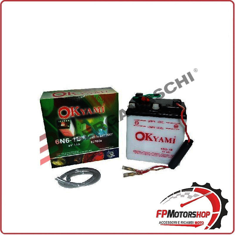 BATTERIA PER MOTO OKYAMI 6N6-1B 6V 6AH 98X57X110MM HONDA CA 200 90
