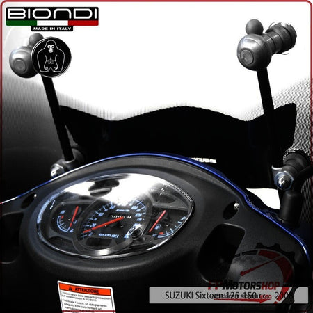 KIT ATTACCHI PARABREZZA SCOOTER PER SUZUKI SIXTEEN 125/150 BIONDI 8500628 08>