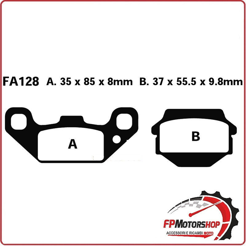 PASTIGLIE PASTICCHE FRENO PER MOTO KAWASAKI KSF 250 94>04 ANTERIORE EBC FA128R