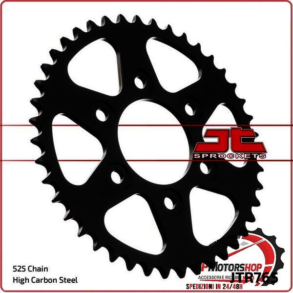 CORONA PER TRASMISSIONE MOTO JT 765 Z43 JTR765.43 43 DENTI ACCIAIO PASSO 525
