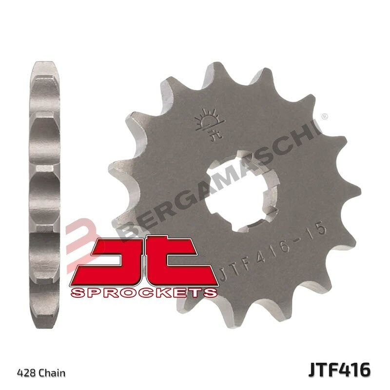 PIGNONE TRASMISSIONE PER MOTO JT 416 Z13 JTF416.13 13 DENTI ACCIAIO PASSO 428