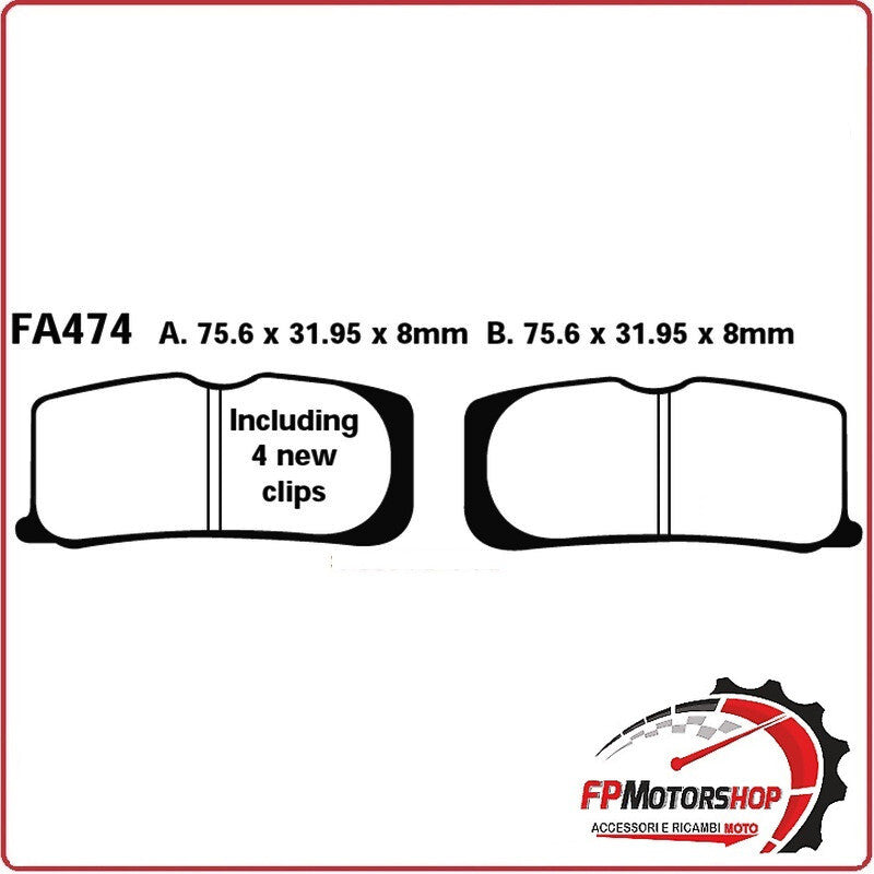 PASTIGLIE PASTICCHE FRENI PER MOTO CAN-AM SPYDER 990 08> ANTERIORE EBC FA474