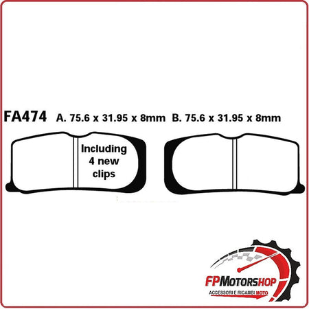 PASTIGLIE PASTICCHE FRENI PER MOTO CAN-AM SPYDER 990 08> ANTERIORE EBC FA474