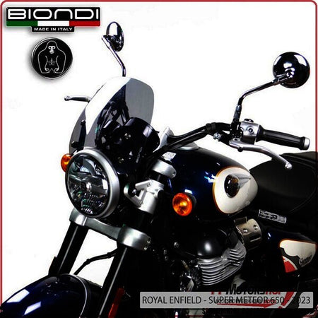 CUPOLINO PARABREZZA MOTO PER ROYAL ENFIELD METEOR 350 2021> SPORT FUME' CHIARO