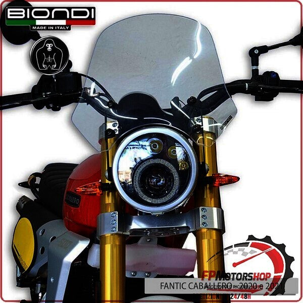 CUPOLINO PARABREZZA MOTO PER FANTIC CABALLERO 250 500 TOURING TRASPARENTE BIONDI
