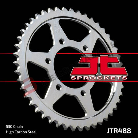 CORONA PER TRASMISSIONE MOTO JT 488 Z46 JTR488.46 46 DENTI ACCIAIO PASSO 530