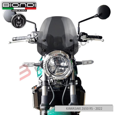 CUPOLINO PARABREZZA PER MOTO KAWASAKI Z650 RS 22> SPORT FUME' SCURO BIONDI
