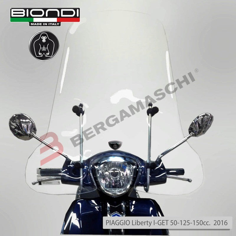 KIT PARABREZZA+ATTACCHI PER PIAGGIO LIBERTY 50/125/150/200 04-16 BIONDI