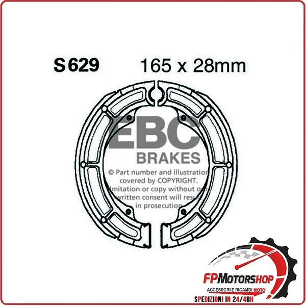 GANASCE FRENO PER MOTO SUZUKI LT250 EBC S629 MESCOLA ORGANICA