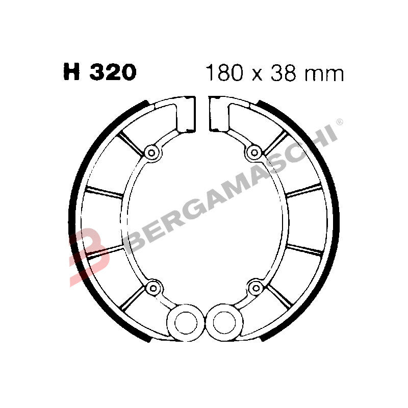 GANASCE FRENO PER MOTO HONDA CB750 K1 K7 EBC H320 MESCOLA ORGANICA