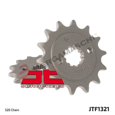 PIGNONE TRASMISSIONE PER MOTO JT 1321 Z13 JTF1321.13 13 DENTI ACCIAIO PASSO 520
